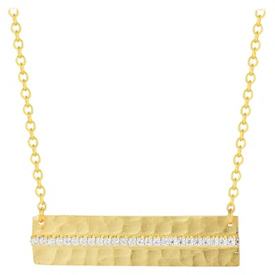 Pre-owned I. Reiss Handcrafted 14 Karat Yellow Gold Hammered East-to-west Necklace