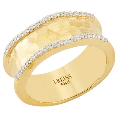 Pre-owned I. Reiss Handcrafted 14 Karat Yellow Gold Hammered Ring