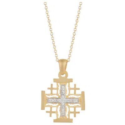 Pre-owned I. Reiss Handcrafted 14 Karat Yellow Gold Jerusalem Cross Pendant