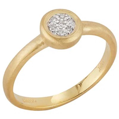 Pre-owned I. Reiss Handcrafted 14 Karat Yellow Gold Matte-finished Round Top Ring