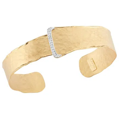 Pre-owned I. Reiss Handcrafted 14 Karat Yellow Gold Open Cuff Bracelet