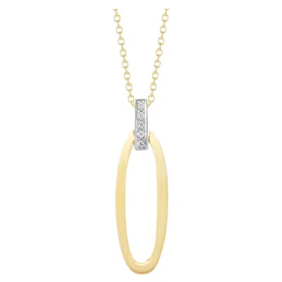 Pre-owned I. Reiss Handcrafted 14 Karat Yellow Gold Open Oval Pendant