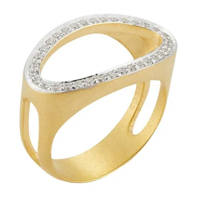 Pre-owned I. Reiss Handcrafted 14 Karat Yellow Gold Open Oval Ring
