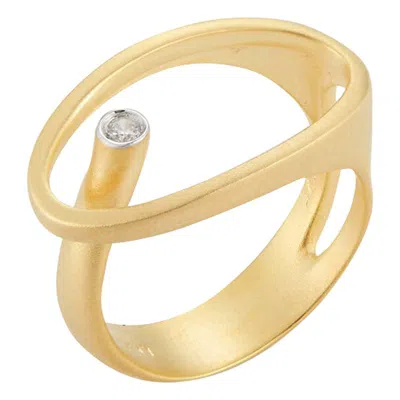 Pre-owned I. Reiss Handcrafted 14 Karat Yellow Gold Open Oval Ring