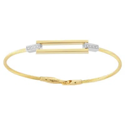 Pre-owned I. Reiss Handcrafted 14 Karat Yellow Gold Open Rectangle Wire Bracelet