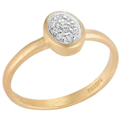 Pre-owned I. Reiss Handcrafted 14 Karat Yellow Gold Oval Top Dainty Ring