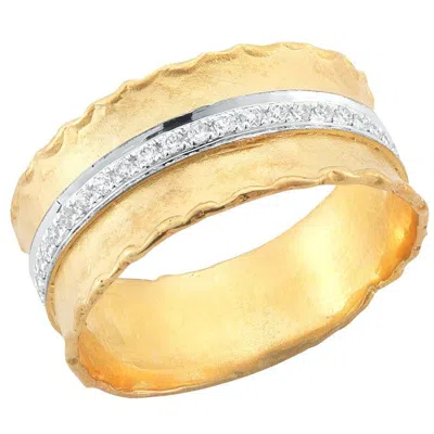 Pre-owned I. Reiss Hand-crafted 14 Karat Yellow Gold Ruffled Edge Ring