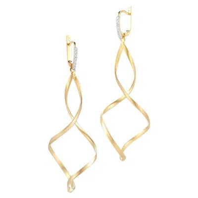 Pre-owned I. Reiss Hand-crafted 14 Karat Yellow Gold Spiral Earrings