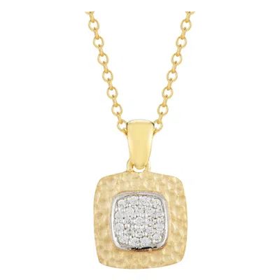 Pre-owned I. Reiss Handcrafted 14 Karat Yellow Gold Square-shaped Pendant