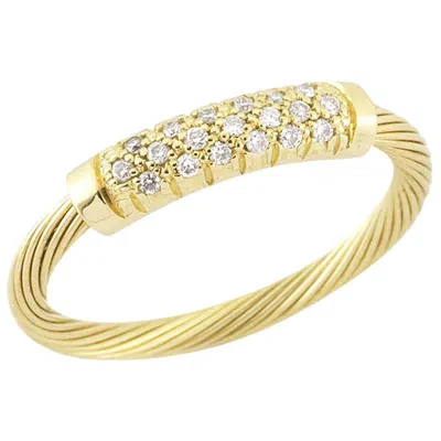 Pre-owned I. Reiss Handcrafted 14 Karat Yellow Gold Wire Id Ring
