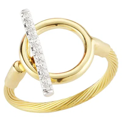 Pre-owned I. Reiss Hand-crafted 14 Karat Yellow Gold Wire Toggle Ring