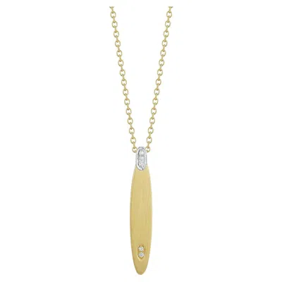 Pre-owned I. Reiss Hand-crafted 14k Gold 0.05 Ct. Tw. Oval Pendant Slide In Multi