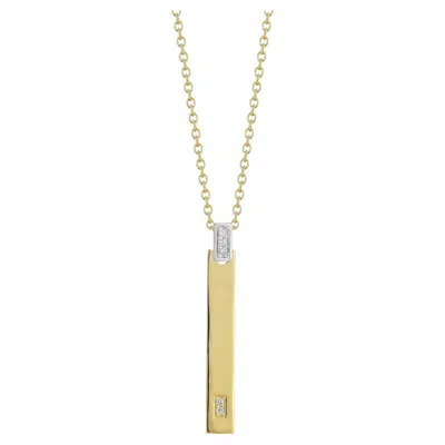 Pre-owned I. Reiss Hand-crafted 14k Gold 0.05 Ct. Tw. Stick Pendant Slide In Multi