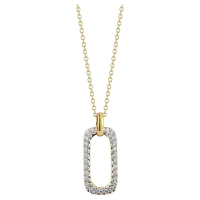 Pre-owned I. Reiss Hand-crafted 14k Gold 0.50 Ct. Tw. Open Diamond Rectangular Pendant In Multi