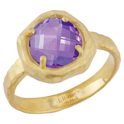 Pre-owned I. Reiss Hand-crafted 14k Gold 1.75ct Amethyst Cocktail Ring In Purple