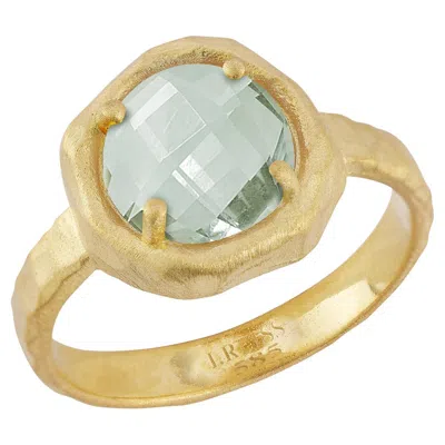 Pre-owned I. Reiss Hand-crafted 14k Gold 1.75ct Green Amethyst Cocktail Ring In Purple