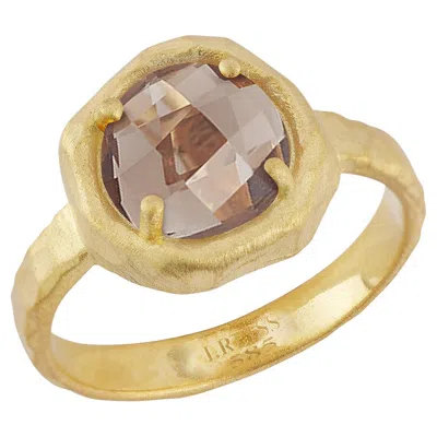 Pre-owned I. Reiss Hand-crafted 14k Gold 1.75ct Smokey Topaz Cocktail Ring In Multi