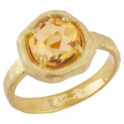 Pre-owned I. Reiss Hand-crafted 14k Gold 1.8ct Citrine Cocktail Ring In Multi