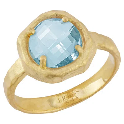 Pre-owned I. Reiss Hand-crafted 14k Gold 2.25ct Blue Topaz Cocktail Ring