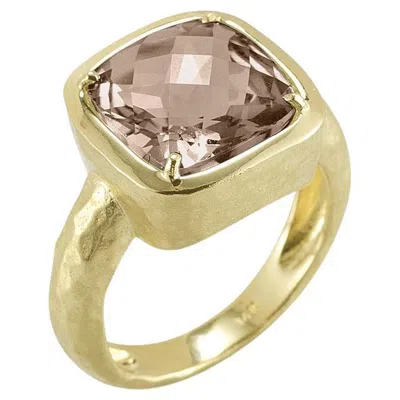 Pre-owned I. Reiss Hand-crafted 14k Gold 6.0ct Smokey Topaz Cocktail Ring In Multi
