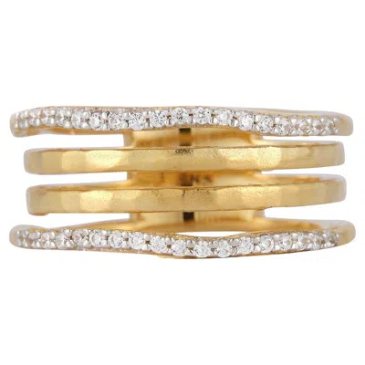 Pre-owned I. Reiss Handcrafted 14k Yellow Gold 0.20 Cttw Cut-out Ring
