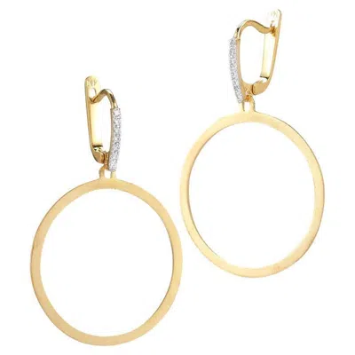 Pre-owned I. Reiss Hand-crafted 14k Yellow Gold Dangling Open Round Earrings