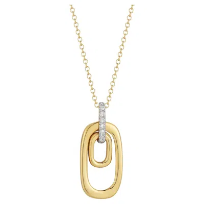 Pre-owned I. Reiss Hand-crafted 14k Yellow Gold Ellipse Pendant