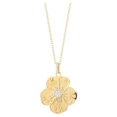 Pre-owned I. Reiss Hand-crafted 14k Yellow Gold Flower Pendant
