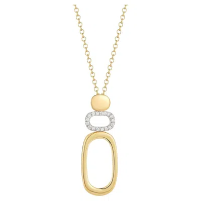 Pre-owned I. Reiss Hand-crafted 14k Yellow Gold High Polish Geometric Pendant