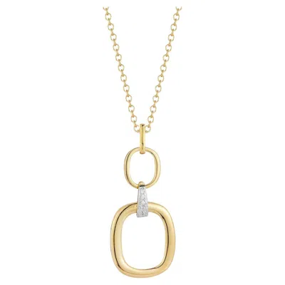 Pre-owned I. Reiss Hand-crafted 14k Yellow Gold High Polish Graduating Open-form Pendant