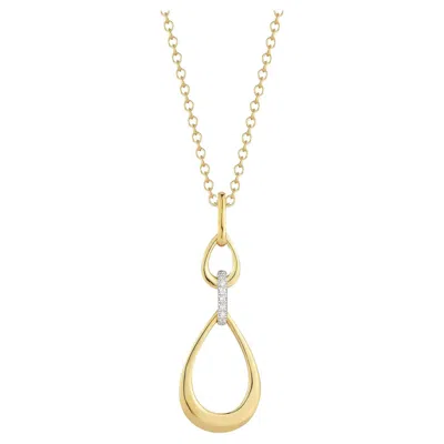Pre-owned I. Reiss Hand-crafted 14k Yellow Gold High Polish Graduating Tear-drop Pendant
