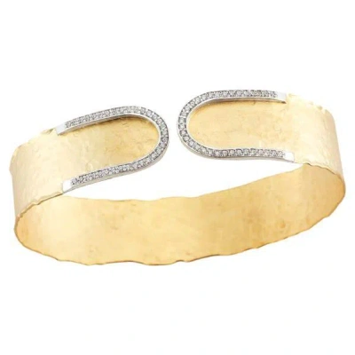 Pre-owned I. Reiss Hand-crafted 14k Yellow Gold Narrow Cuff Bracelet