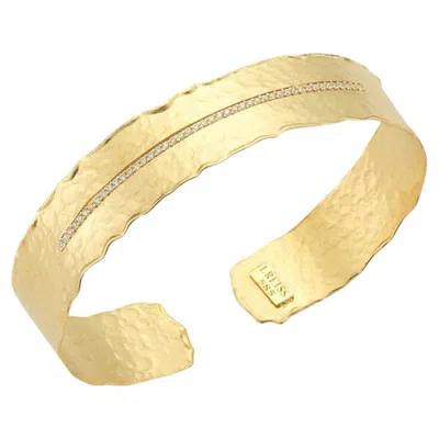Pre-owned I. Reiss Hand-crafted 14k Yellow Gold Open Cuff Bracelet