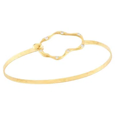 Pre-owned I. Reiss Hand-crafted 14k Yellow Gold Open Free-form Bangle Bracelet