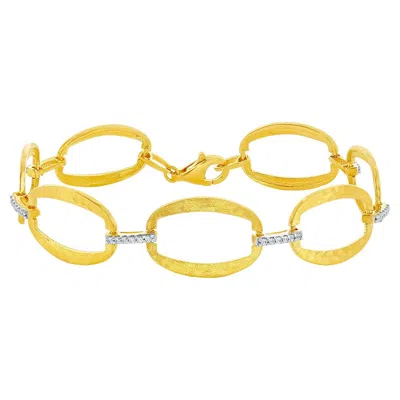 Pre-owned I. Reiss Hand-crafted 14k Yellow Gold Open Link Bracelet