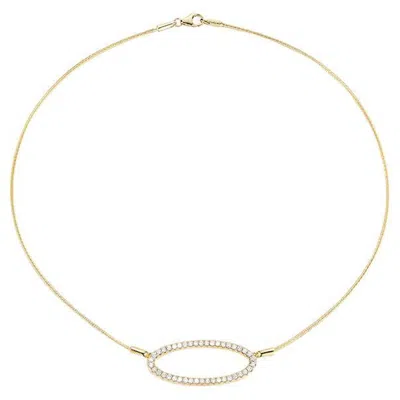 Pre-owned I. Reiss Hand-crafted 14k Yellow Gold Open Oval Mesh Necklace