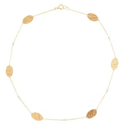 Pre-owned I. Reiss Hand-crafted 14k Yellow Gold Oval-motif Gold-by-the-yard Necklace