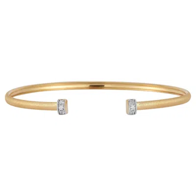 Pre-owned I. Reiss Hand-crafted 14k Yellow Gold Satin-finished Bangle Bracelet