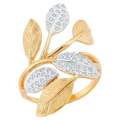 Pre-owned I. Reiss Hand-crafted 14k Yellow Gold Vine Leaf Ring