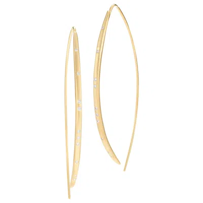 Pre-owned I. Reiss Handcrafted Bow-shaped Wire Hook Earrings, Embellished With Diamonds In Multi