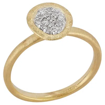 Pre-owned I. Reiss Handcrafted Matte-finished Free Form-shaped Diamond Centered Ring In Multi