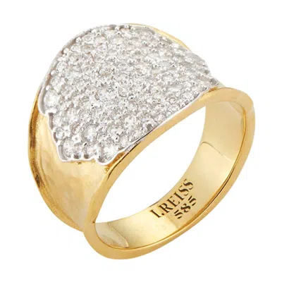Pre-owned I. Reiss Hand-crafted Yellow Gold Diamond-embellished Ring