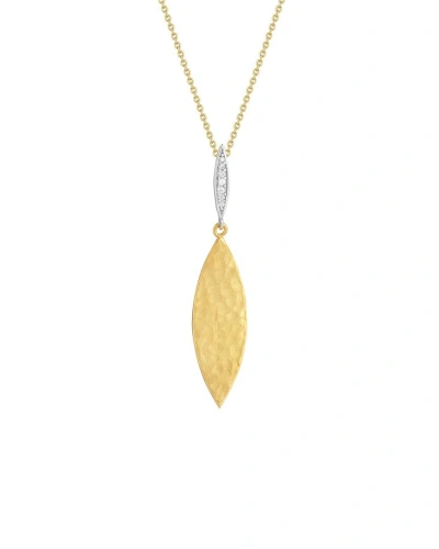 I. Reiss 14k 0.05 Ct. Tw. Diamond Large Leaf Necklaces In Gold