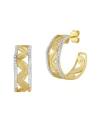 I. Reiss 14k 0.43 Ct. Tw. Diamond Vine Leaf Hoops