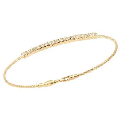 Pre-owned I. Reiss I.reiss Yellow Gold Handcrafted Stackable Wire Id Bracelet