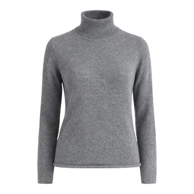I Rocchi Cashmere Grey Women's Pure Cashmere Turtleneck Sweater In Gray