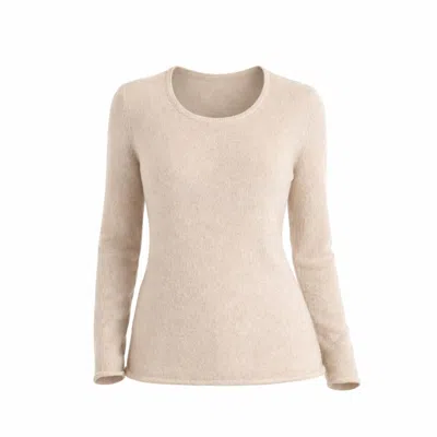 I Rocchi Cashmere Neutrals Women's Pure Cashmere Crewneck Sweater