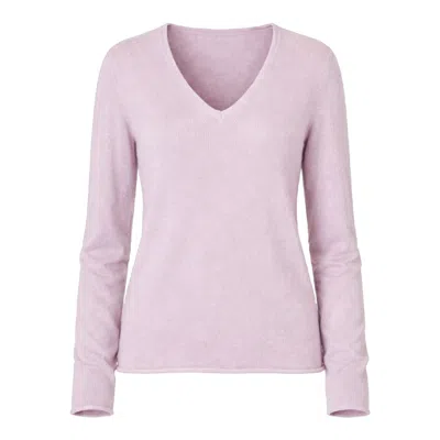 I Rocchi Cashmere Pink Women's Pure Cashmere V-neck Sweater