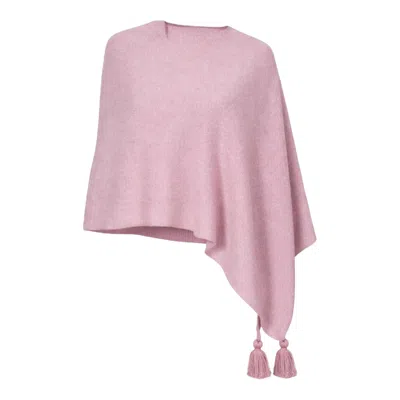 I Rocchi Cashmere Women's Pure Cashmere Lightweight Poncho - Pink
