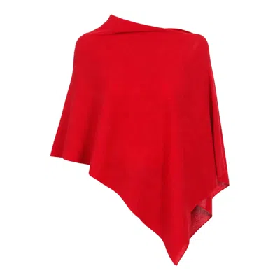 I Rocchi Cashmere Women's Pure Cashmere Lightweight Poncho - Red